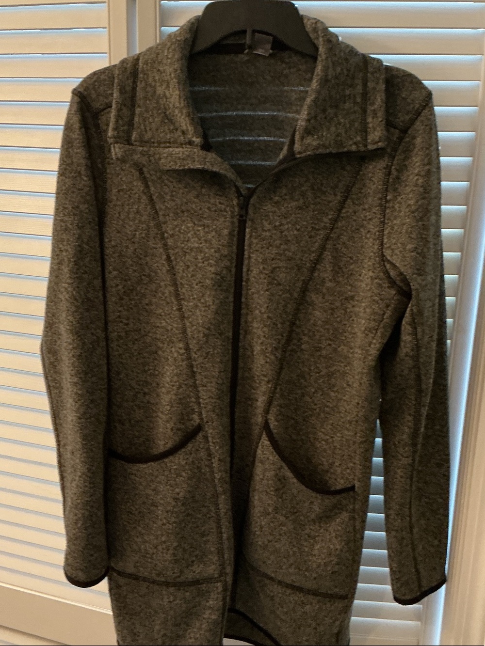 Eddie Bauer Gray Zip-Front Long Jacket